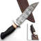 Handmade 14 Inch Damascus Steel Bowie Knife With Camel Bone  Wenge Wood Handle And Leather Sheath 1