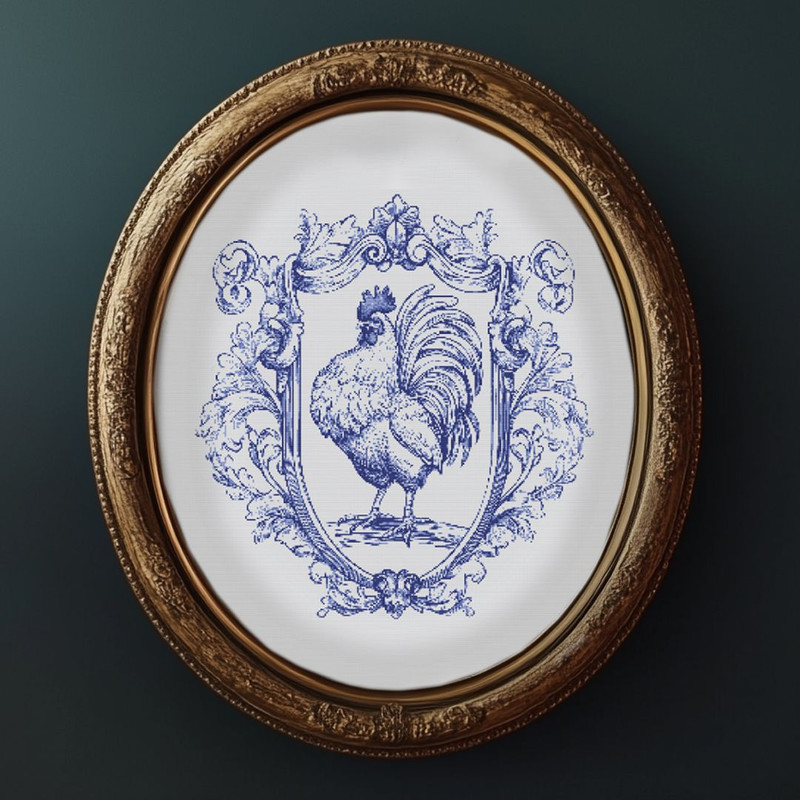 Coat Of Arms With A Rooster Cross Stitch Vintage 1 Pdf For Printing Gift Instant Download 4