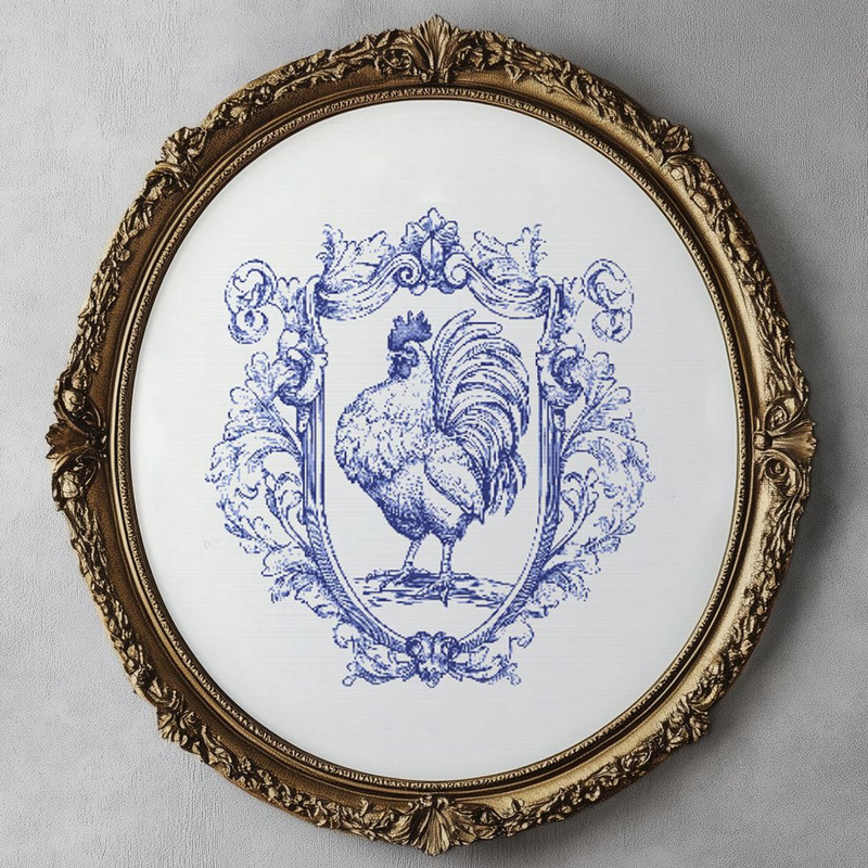 Coat Of Arms With A Rooster Cross Stitch Vintage 1 Pdf For Printing Gift Instant Download 1