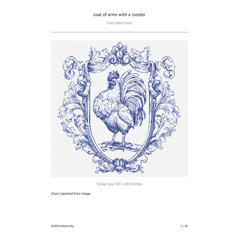 Coat Of Arms With A Rooster Cross Stitch Vintage 1 Pdf For Printing Gift Instant Download 8