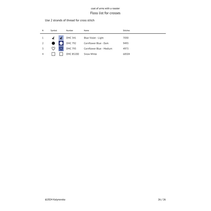 Coat Of Arms With A Rooster Cross Stitch Vintage 1 Pdf For Printing Gift Instant Download 10