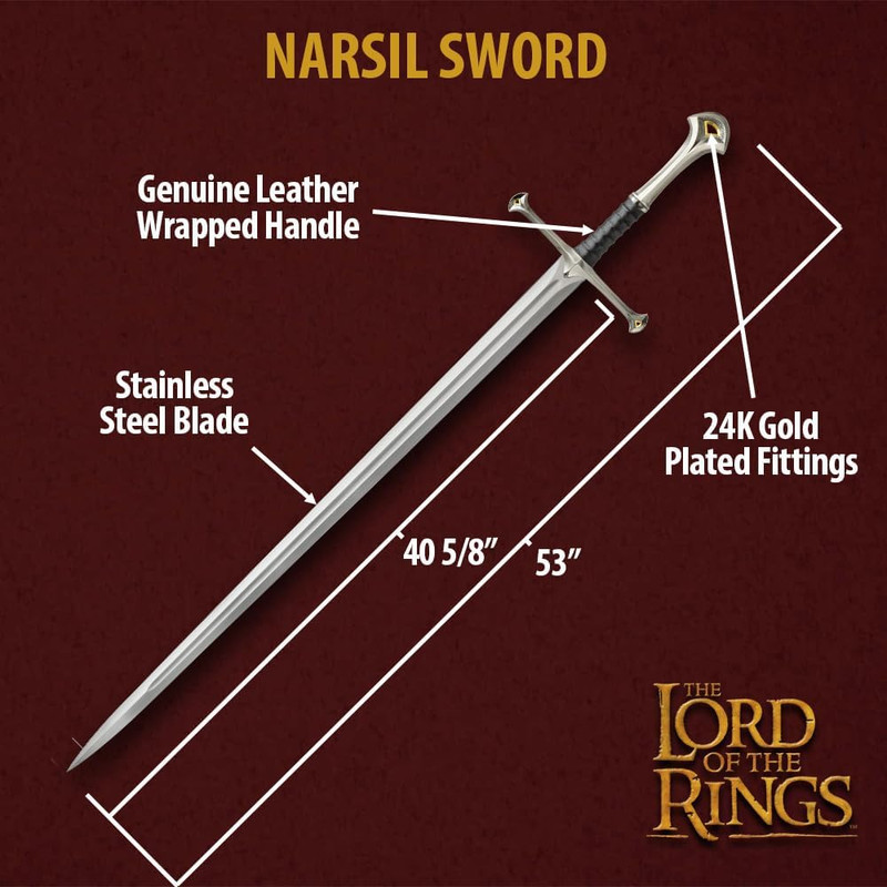 King Elendils Narsil Sword  Licensed Lord Of The Rings Movie Replica 3