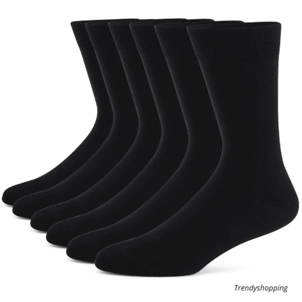 Mens Combed Cotton Striped Socks Breathable Casual Socks Plus Size Socks 6 Pairs 3