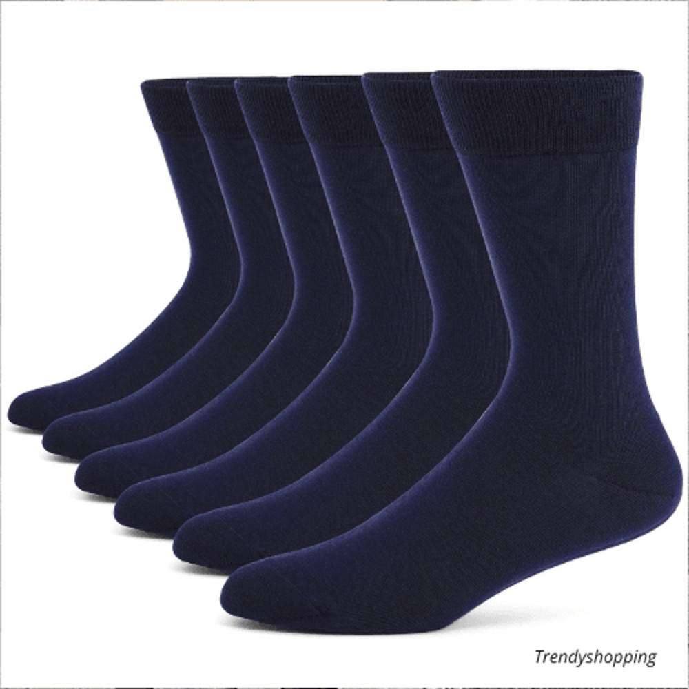 Mens Combed Cotton Striped Socks Breathable Casual Socks Plus Size Socks 6 Pairs 4