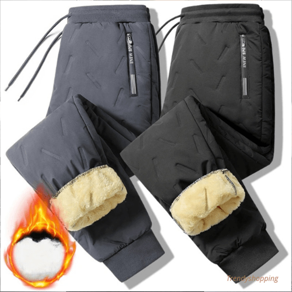 Womens Winter Thickened Pants Handmade Solid Color Warm Long Pants 0