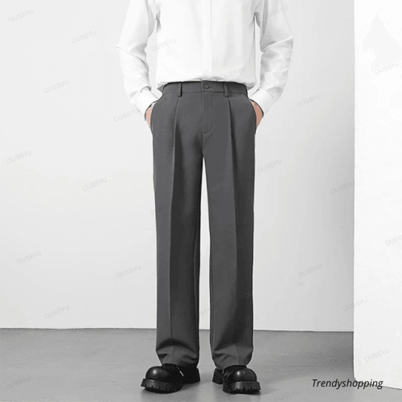 Mens Casual Business Pants With An Elastic Waistband Made Inhouse 1