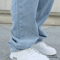 Mens Baggy Wide Leg Jeans Oversized Straight Denim Casual Solid Color Made Inhouse 4