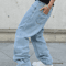Mens Baggy Wide Leg Jeans Oversized Straight Denim Casual Solid Color Made Inhouse 6