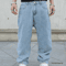 Mens Baggy Wide Leg Jeans Oversized Straight Denim Casual Solid Color Made Inhouse 0