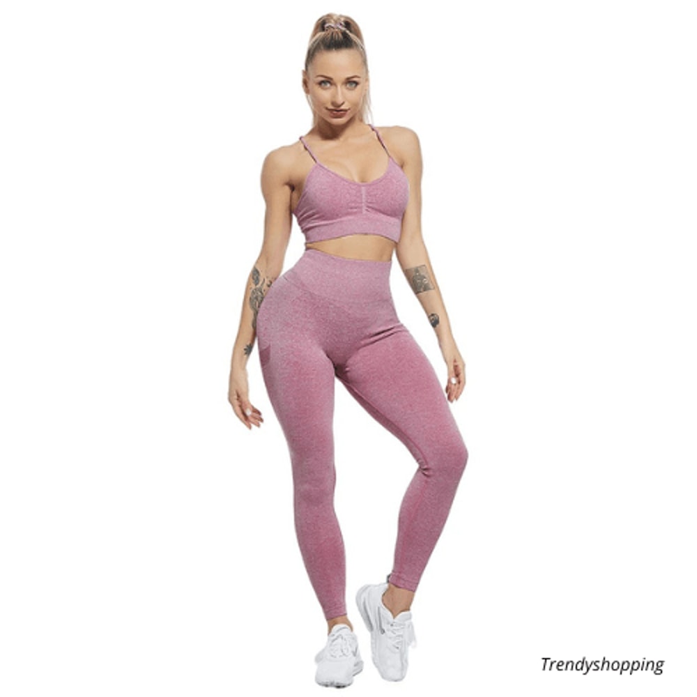Womens High Waist Fitness Leggings Seamless Slim Stretchy Handmade Outdoor Running Pants 2