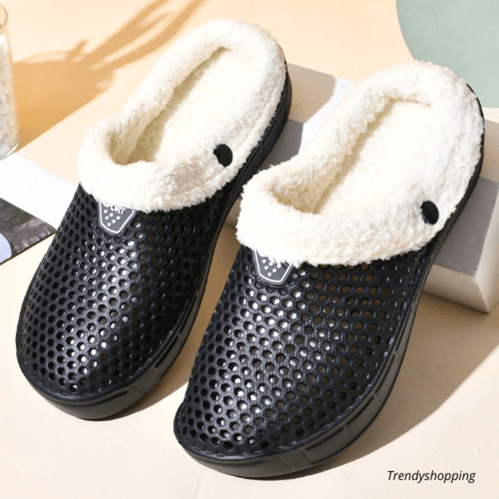 Mens And Womens Cotton Slippers Couple Style Handmade Thick Velvet Winter Warm Clogs 4