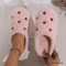 Womens Heartshaped Slippers Soft Sole Shoes Love Mute Indoor Comfortable And Cute Handmade 5