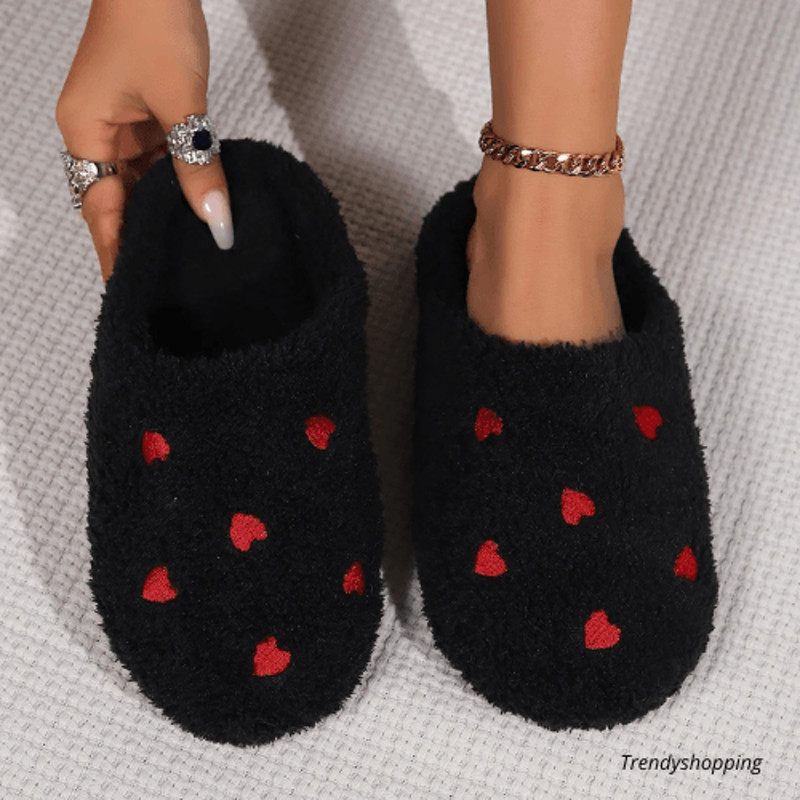 Womens Heartshaped Slippers Soft Sole Shoes Love Mute Indoor Comfortable And Cute Handmade 6