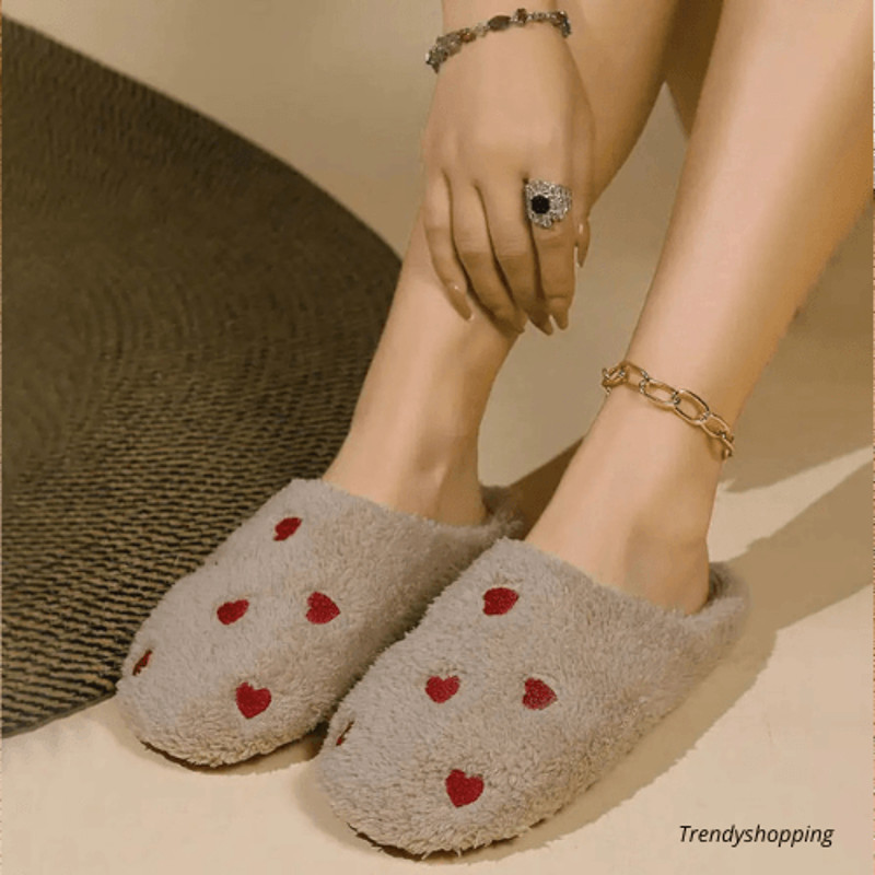 Womens Heartshaped Slippers Soft Sole Shoes Love Mute Indoor Comfortable And Cute Handmade 7