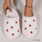Womens Heartshaped Slippers Soft Sole Shoes Love Mute Indoor Comfortable And Cute Handmade 8