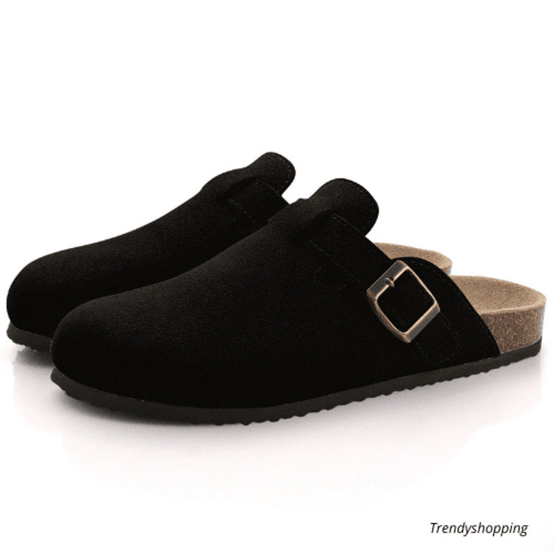 Womens Suede Mules Slippers Mens Clogs Cork Insole Sandals With Arch Support Handmade Home Shoes 14