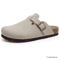 Womens Suede Mules Slippers Mens Clogs Cork Insole Sandals With Arch Support Handmade Home Shoes 11
