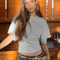 Womens Cropped Tshirt Round Neck Clothing Corset Tops Casual Fashion Homemade 0