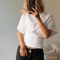 Womens Cropped Tshirt Round Neck Clothing Corset Tops Casual Fashion Homemade 2
