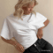 Womens Cropped Tshirt Round Neck Clothing Corset Tops Casual Fashion Homemade 4