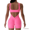 1 Piece Backless Yoga Jumpsuit U Neck Sleeveless Sports Jumpsuit Solid Color Bodysuit For Women Hom 2