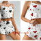 Womens Love Heart Pajamas Set Homemade Short Sleepwear 5