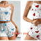 Womens Love Heart Pajamas Set Homemade Short Sleepwear 6