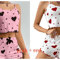 Womens Love Heart Pajamas Set Homemade Short Sleepwear 7