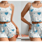 Womens Love Heart Pajamas Set Homemade Short Sleepwear 8
