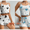 Womens Love Heart Pajamas Set Homemade Short Sleepwear 11