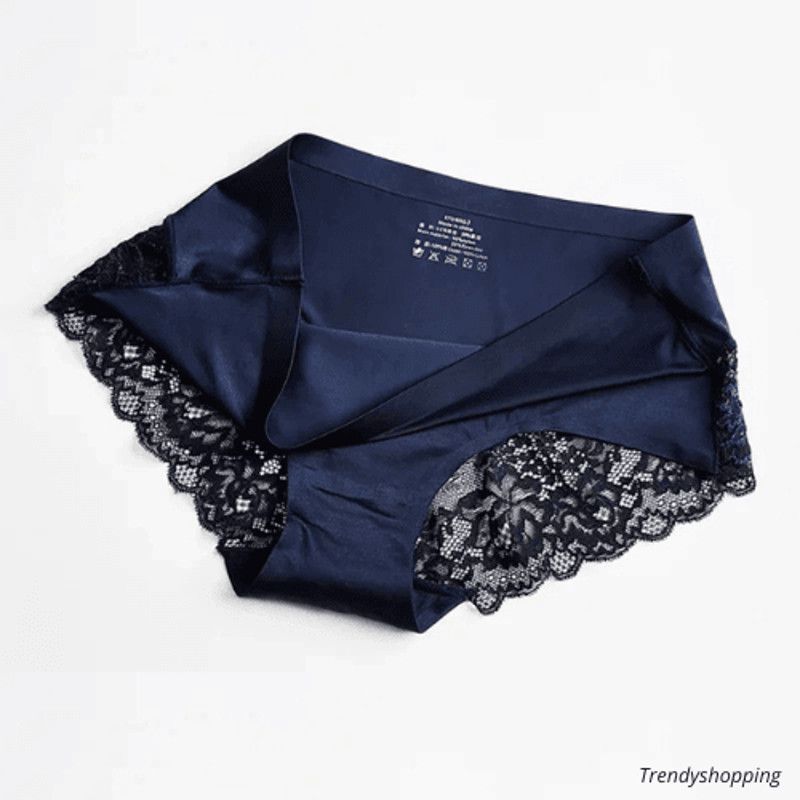3pcs Womens Lace Seamless Solid Color Underwear Handmade 3