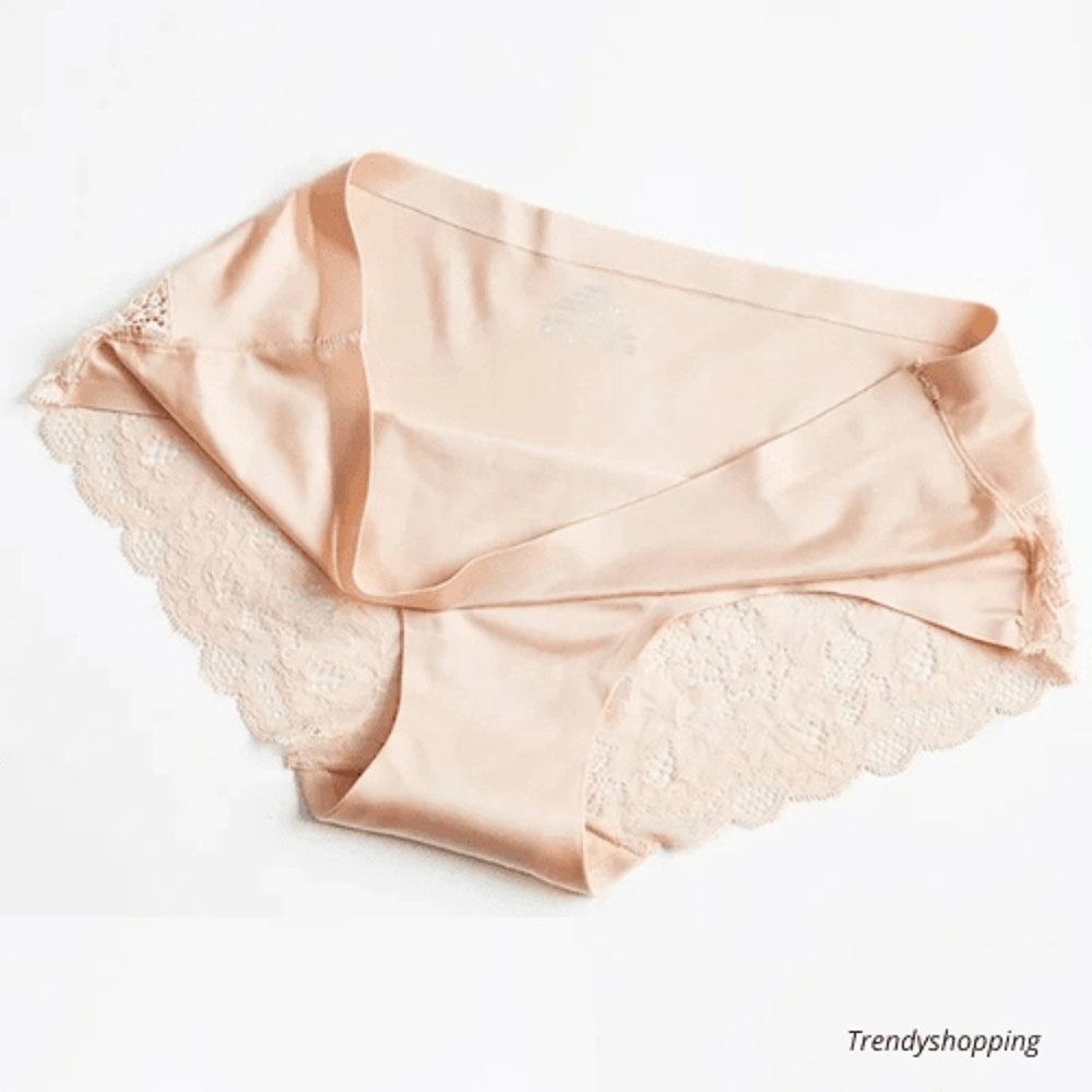 3pcs Womens Lace Seamless Solid Color Underwear Handmade 4