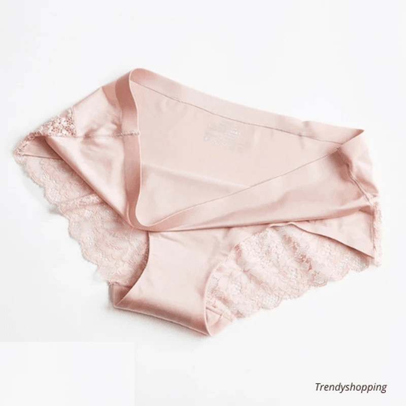 3pcs Womens Lace Seamless Solid Color Underwear Handmade 2