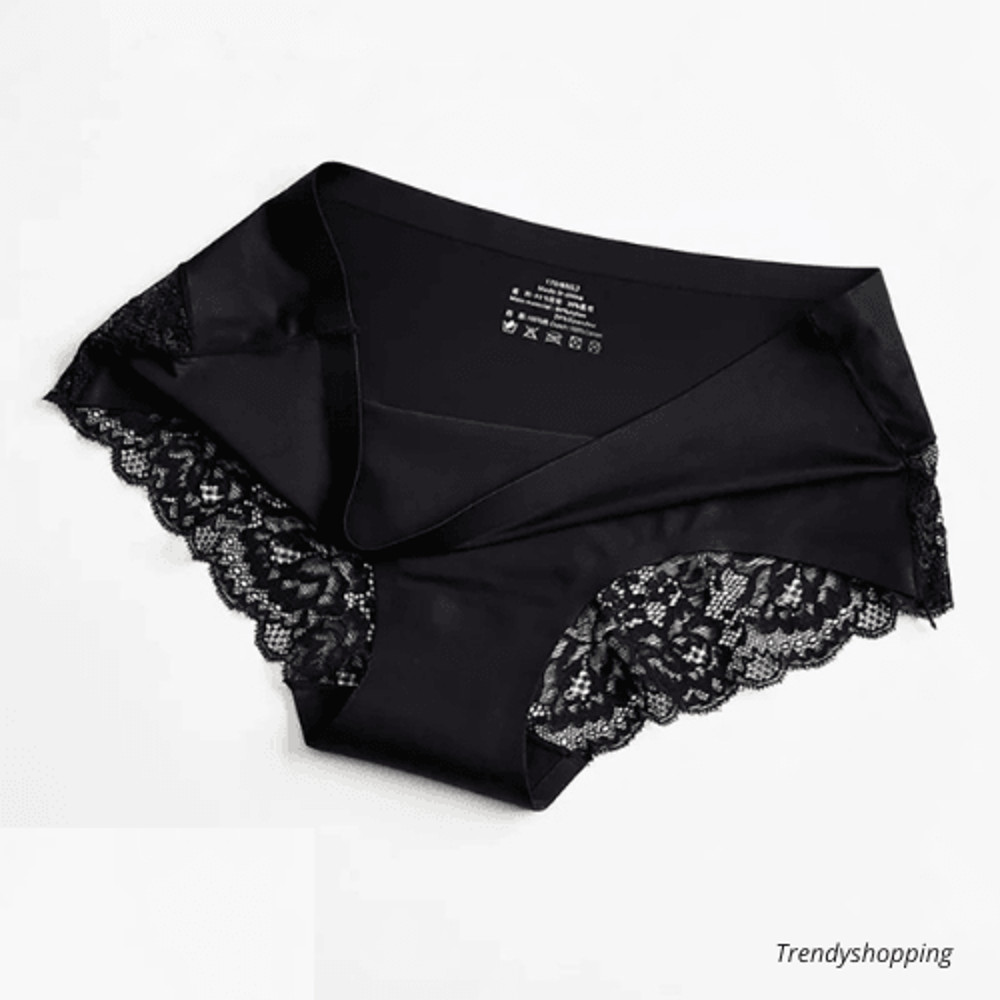 3pcs Womens Lace Seamless Solid Color Underwear Handmade 5
