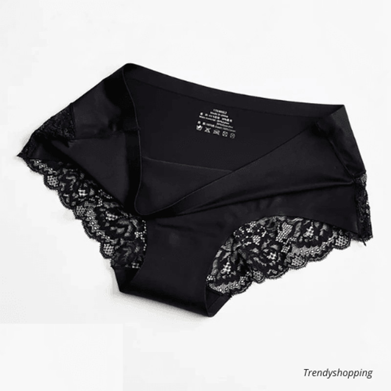 3pcs Womens Lace Seamless Solid Color Underwear Handmade 5