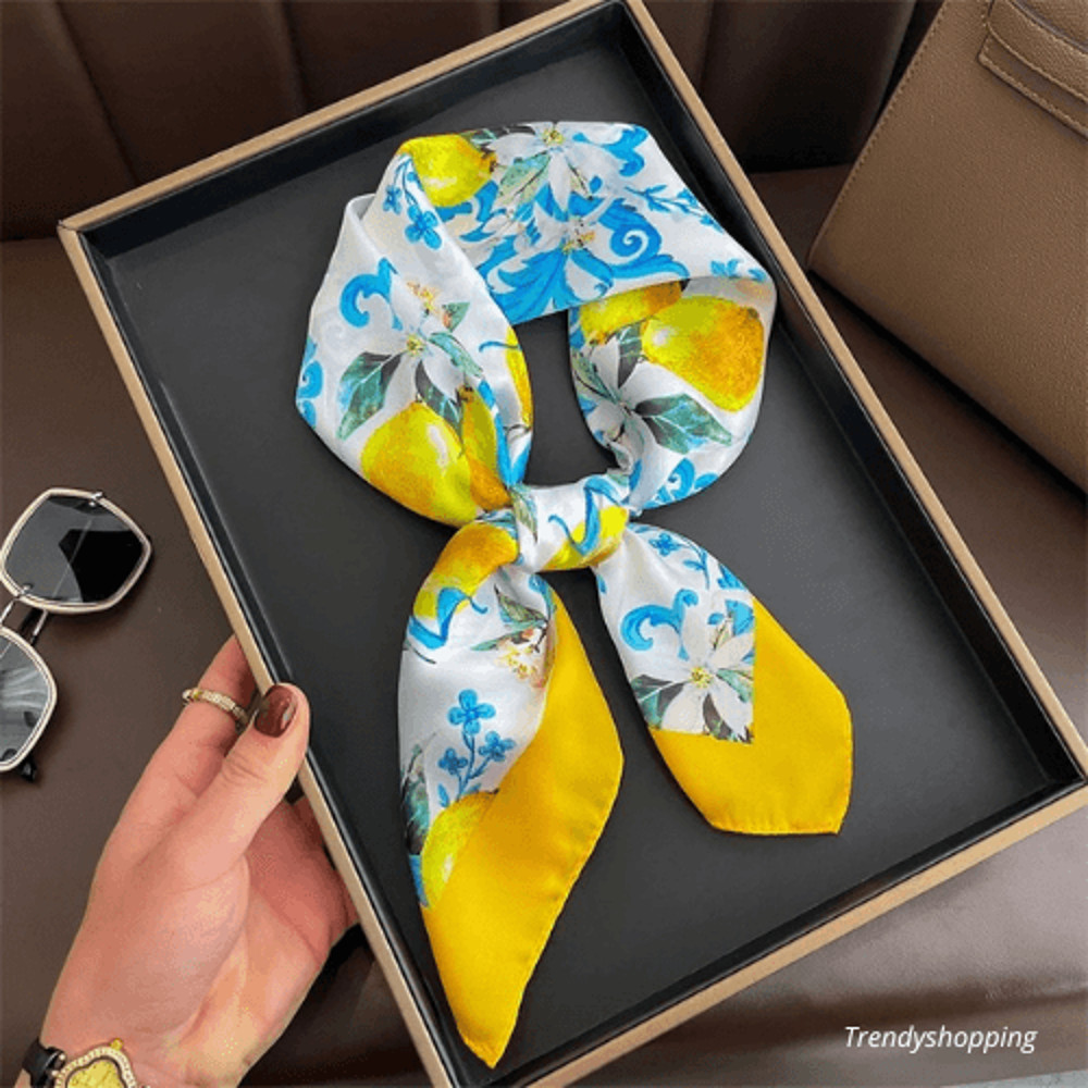 Womens Square Silk Scarf Shawl Decorative Neck Headband Luxury Design Bandana Handmade 1