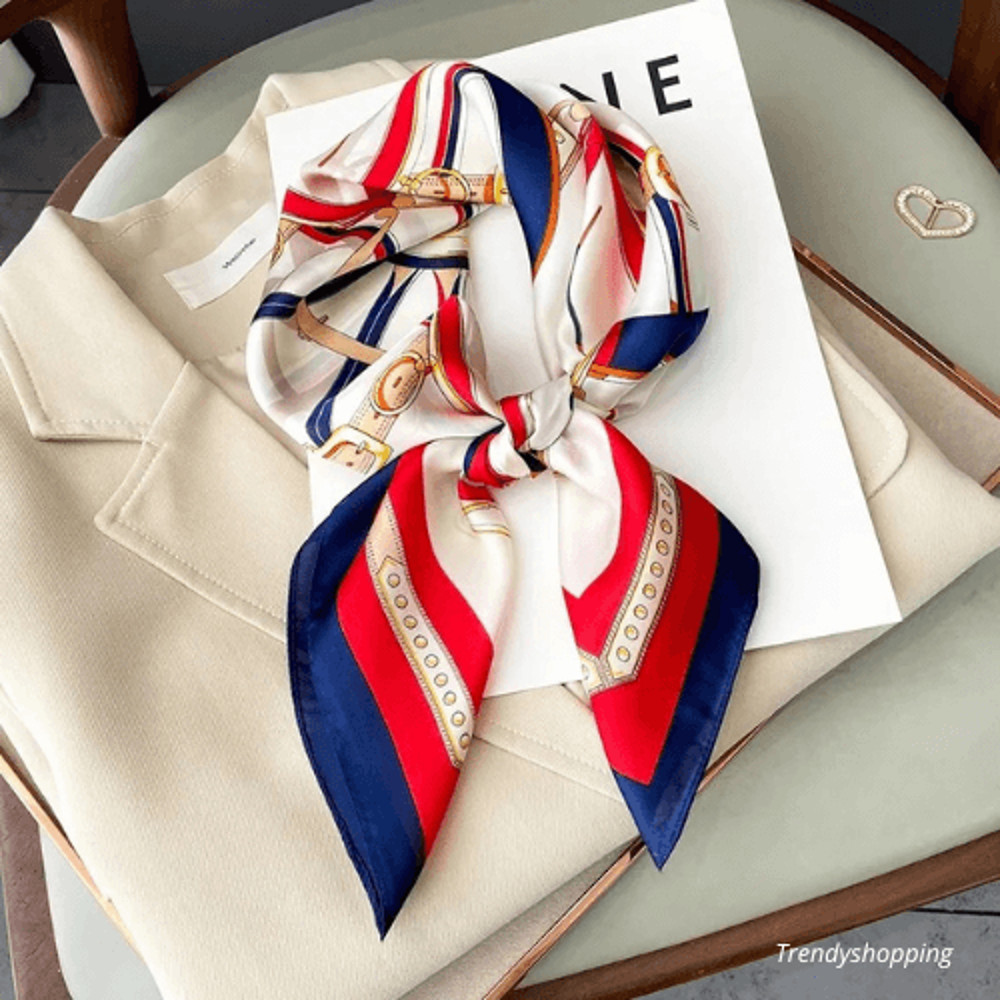 Womens Square Silk Scarf Shawl Decorative Neck Headband Luxury Design Bandana Handmade 4