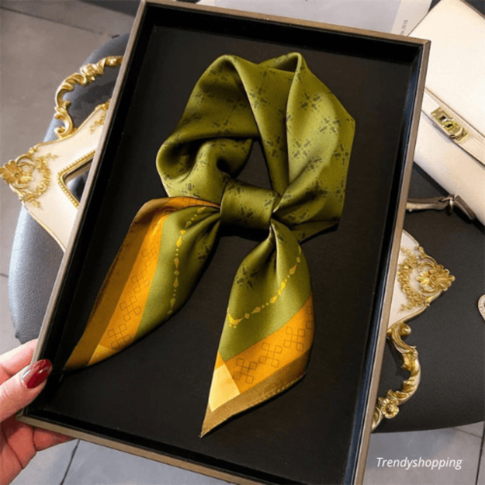 Womens Square Silk Scarf Shawl Decorative Neck Headband Luxury Design Bandana Handmade 6
