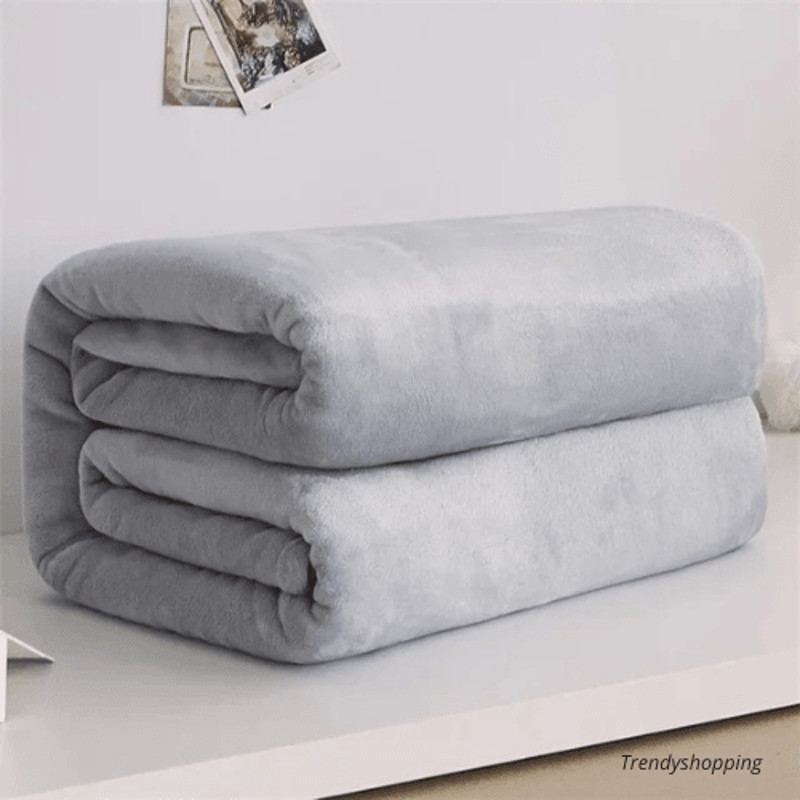 Coral Fleece Flannel Blankets For Beds Solid Color Soft And Warm Homemade Bedspread 0
