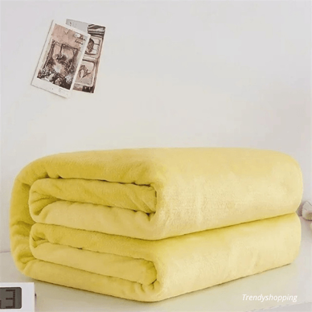Coral Fleece Flannel Blankets For Beds Solid Color Soft And Warm Homemade Bedspread 9
