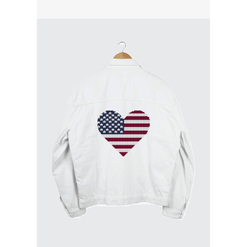 American Flag HeartEasy Cross Stitch Pattern Instant Download 1