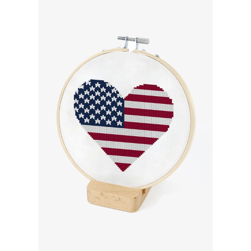 American Flag HeartEasy Cross Stitch Pattern Instant Download 2