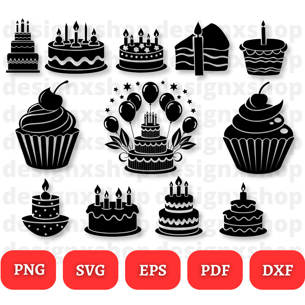 Happy Birthday SVG  Birthday SVG  Birthday Cut File  Birthday Silhouette Birthday Clipart  Cupcake  5