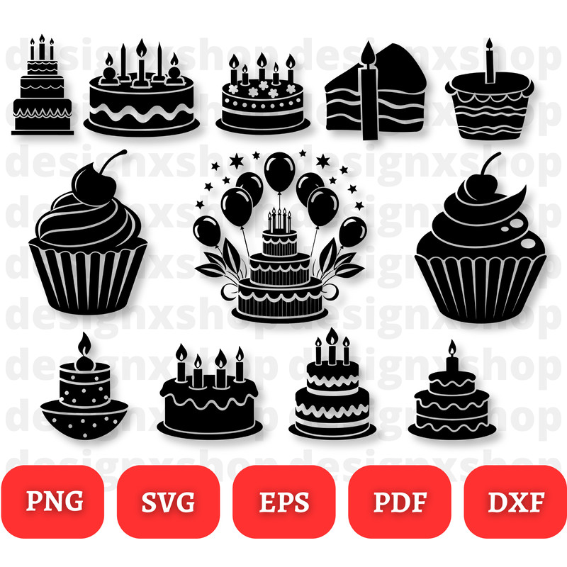 Happy Birthday SVG  Birthday SVG  Birthday Cut File  Birthday Silhouette Birthday Clipart  Cupcake  5