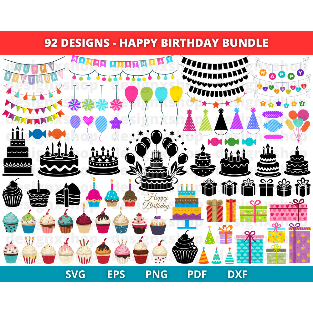 Happy Birthday SVG  Birthday SVG  Birthday Cut File  Birthday Silhouette Birthday Clipart  Cupcake  0