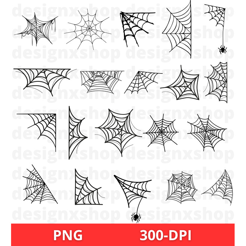 Spider Web SVG Bundle Halloween Clipart Cricut Cut Files Digital Download 8