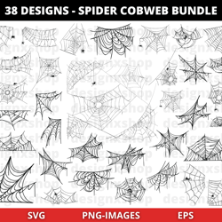 spider web svg bundle, halloween cobweb clipart (instant download)