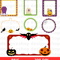 Halloween Frames Clipart Spooky Pumpkin PNG Bundle Digital Download 1