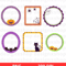 Halloween Frames Clipart Spooky Pumpkin PNG Bundle Digital Download 2