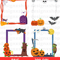 Halloween Frames Clipart Spooky Pumpkin PNG Bundle Digital Download 4